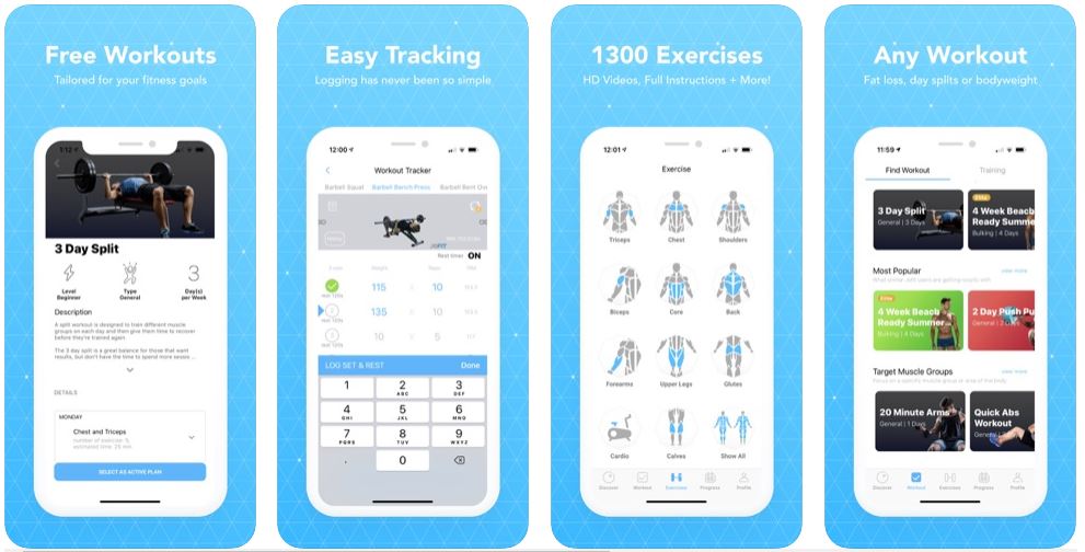 JEFIT Workout Planner Gym Log