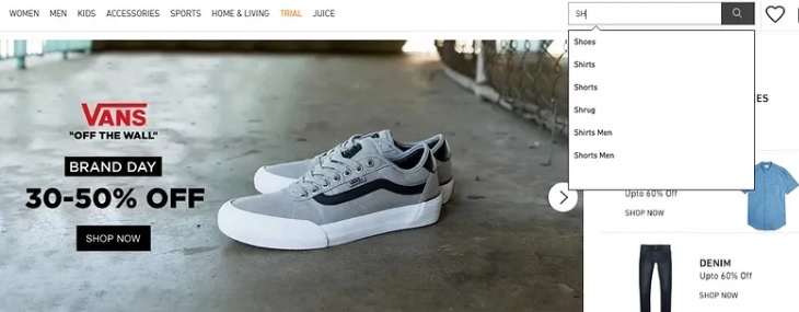 E-commerce-Website-Custom Search Results-Page