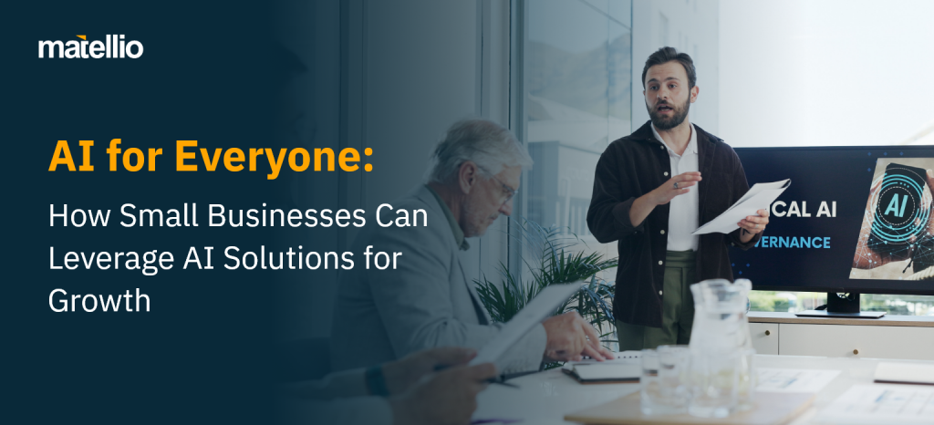 Small business owner using AI-powered software