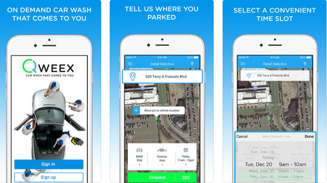 Qweex car wash app