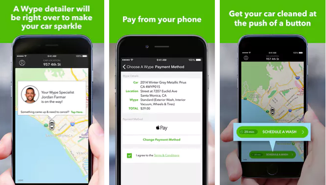 Wype car wash app