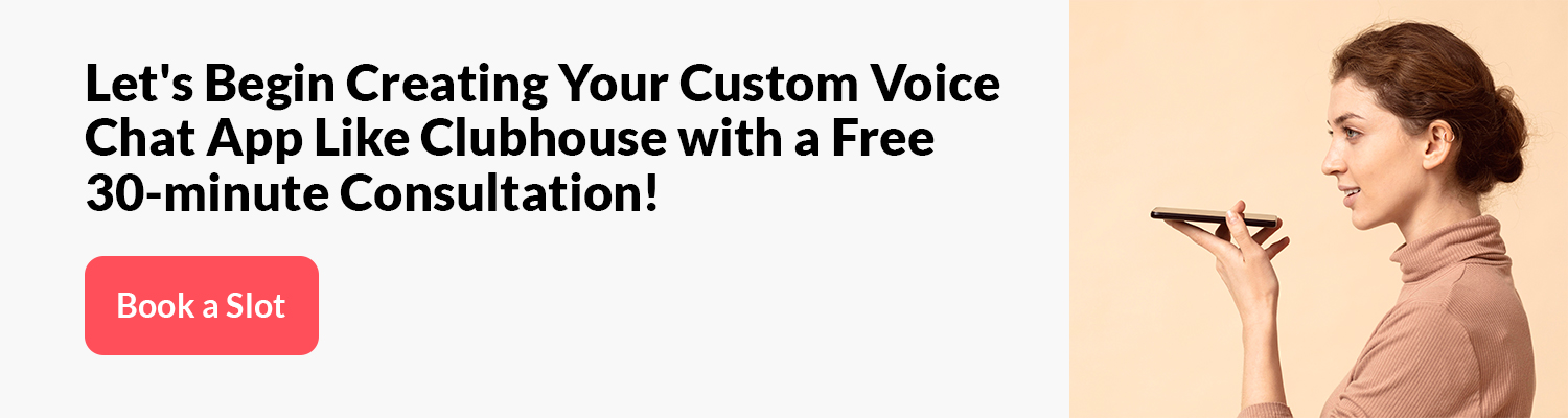 voice chat app like Clubhouse CTA