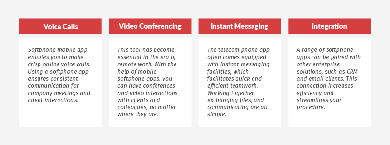 Softphone app for telecom